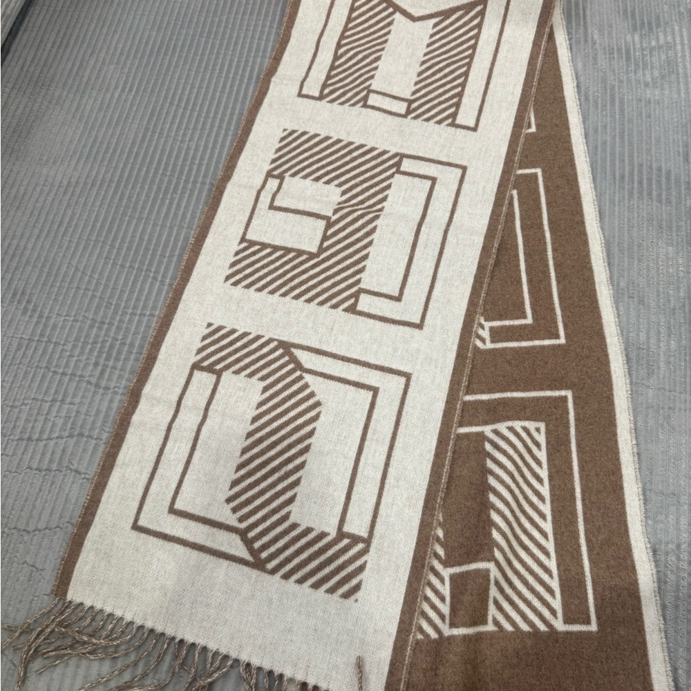 Hermes Brown and Cream Scarf